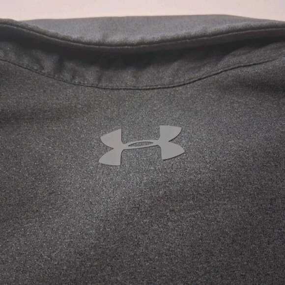 Under Armour Polo Shirt Mens XL Gray Short Sleeve Loose Fit Heatgear Performance - Picture 6 of 10